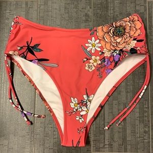 Cupshe Side Tie High Rise Floral Bikini Bottom